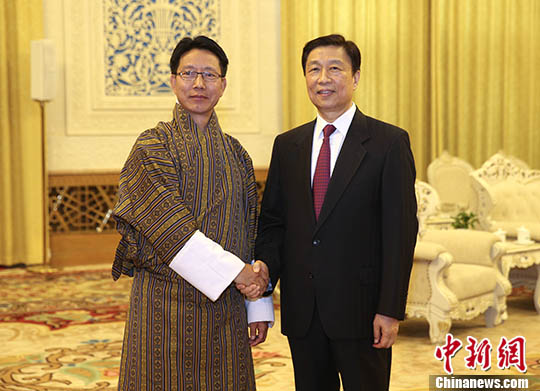李源潮会见不丹不丹外交大臣丹曲·多吉