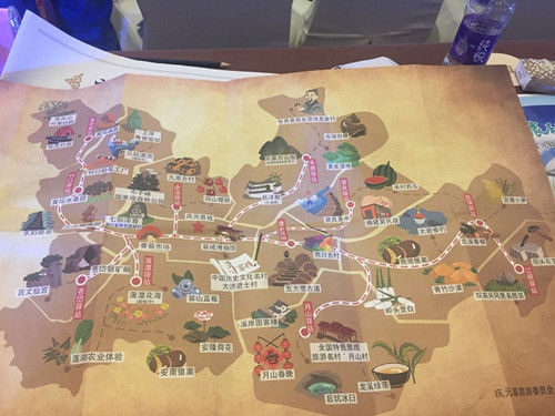 庆元旅游手绘地图。吴雪清/摄