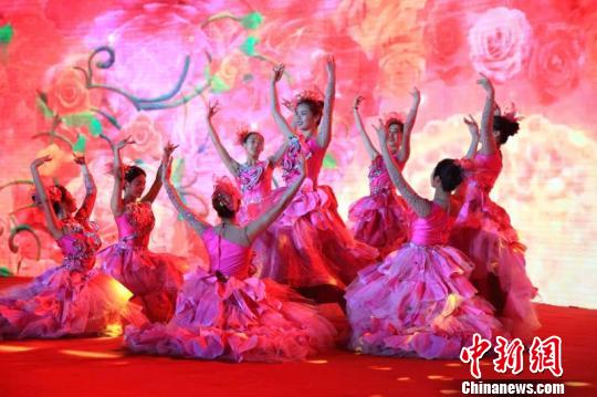 第八届中国汉牡丹文化节开幕式现场。　张鹏翔 摄